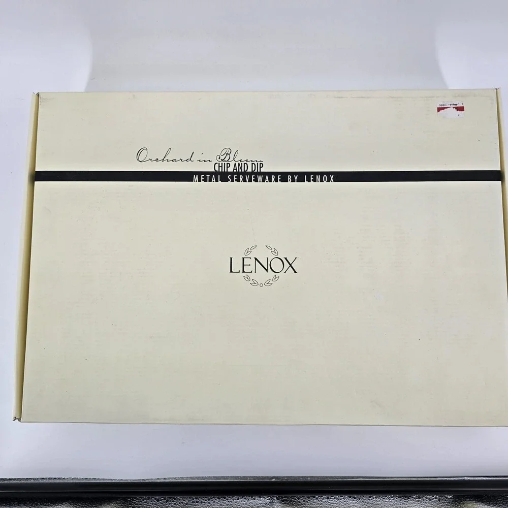 LENOX Metal Serveware ORCHARD IN BLOOM Chip & Dip New  Oven And Freezer ‎ $117